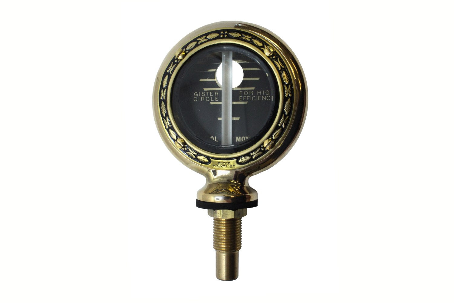 Motometer- Brass Stamped Wreath Senior