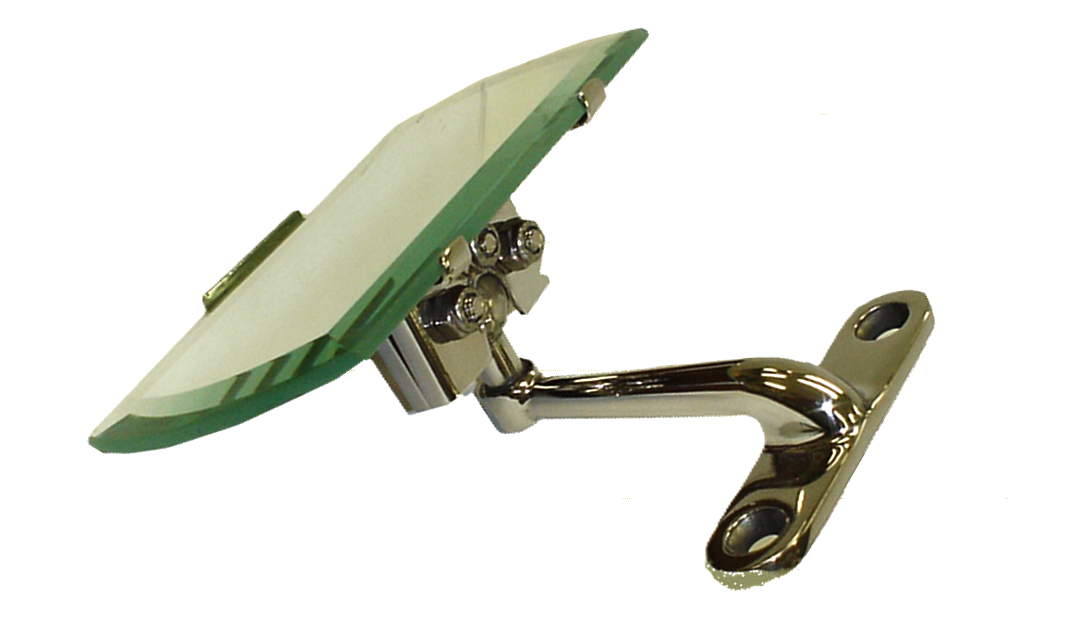 Rear View Mirror-Cast Stainless Flat Mount