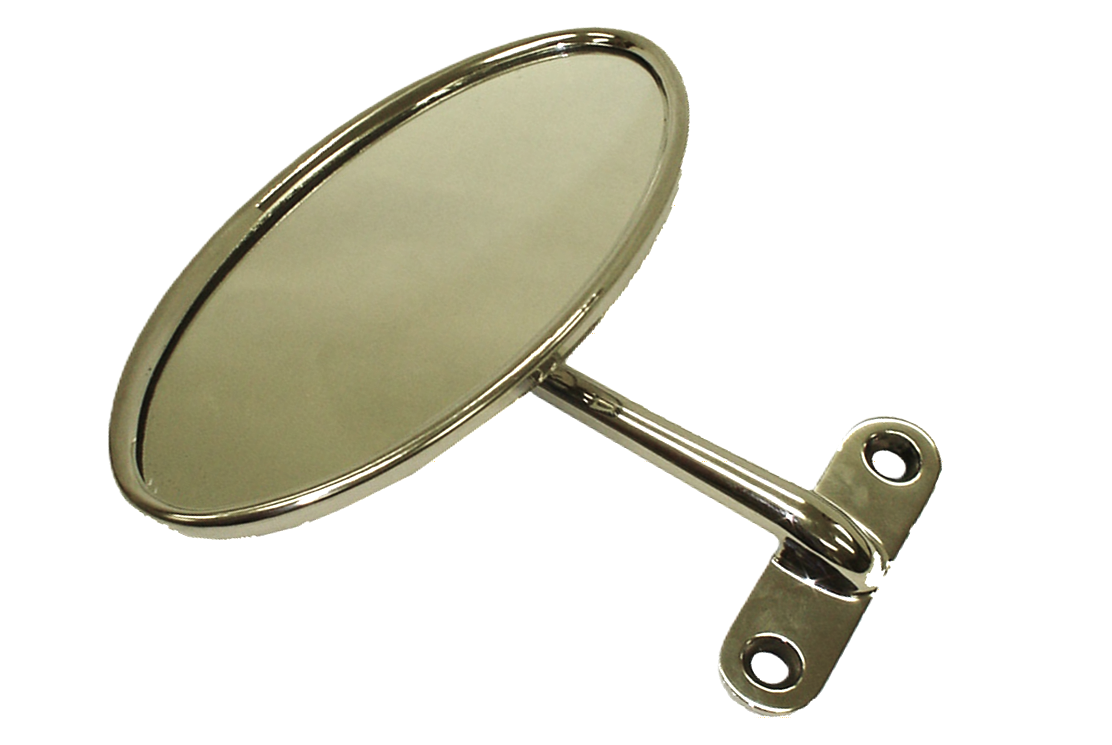 Rear View Mirror- Cast Stainless Flat Mount