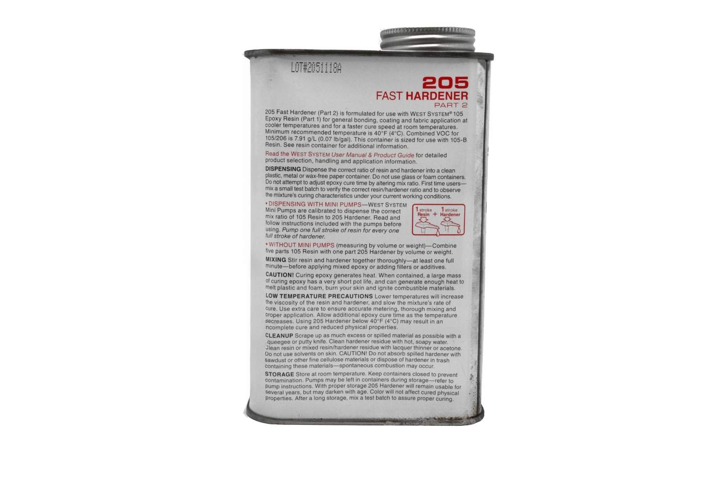 WEST SYSTEM Hardener #205 1 Quart Resin