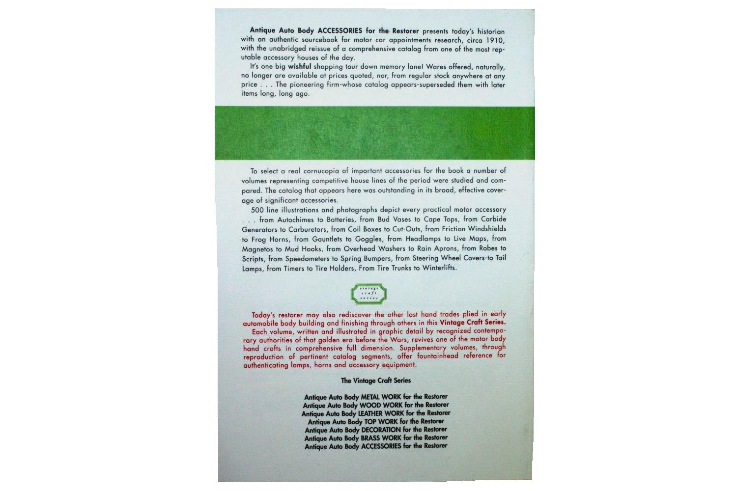 Antique Auto Body Accessories Book