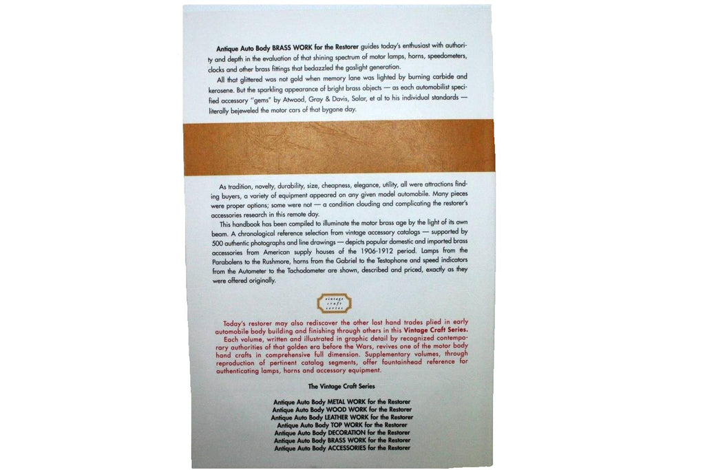 Antique Auto Body Brass Work Book