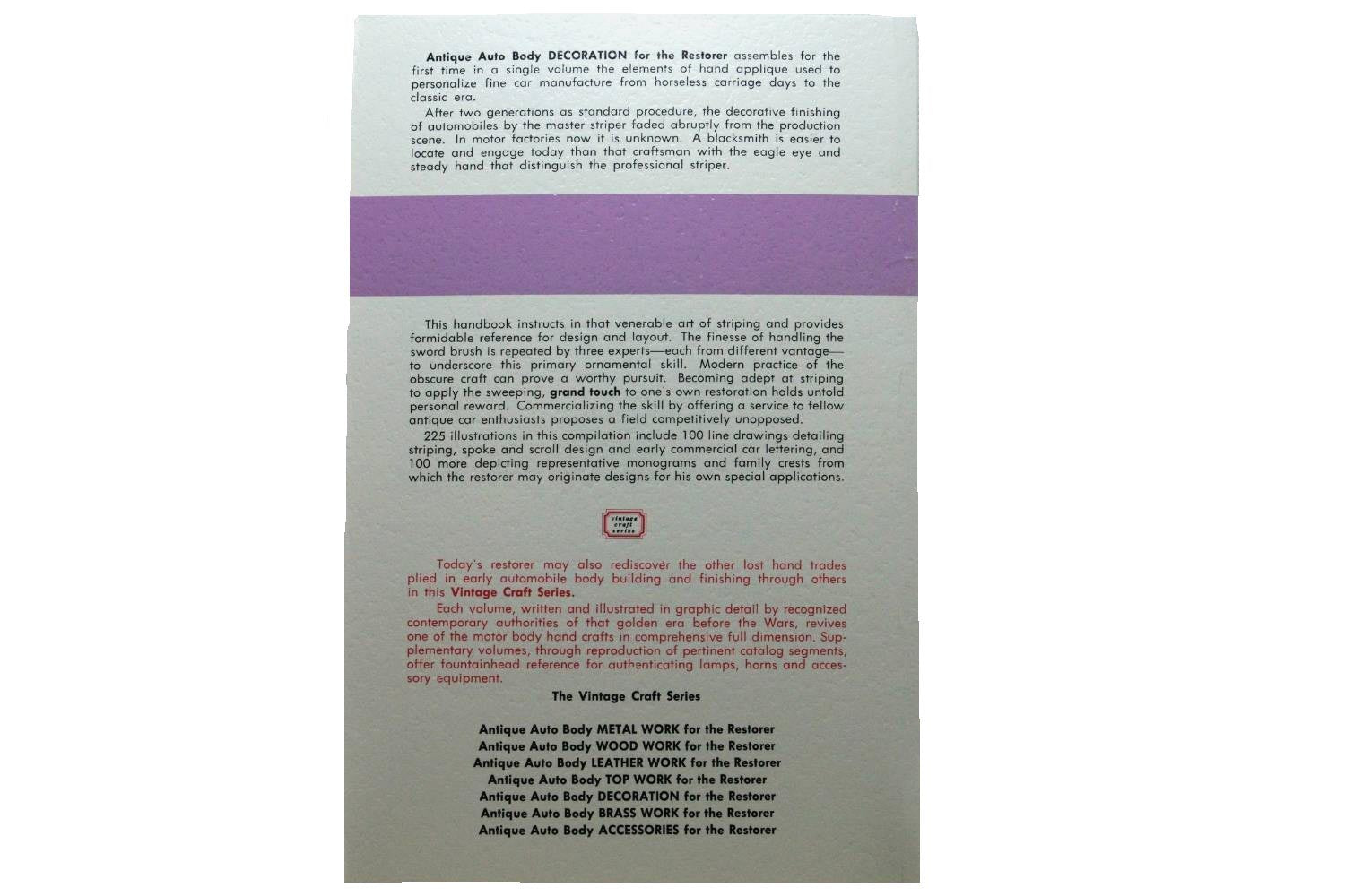 Antique Auto Body Decoration Book