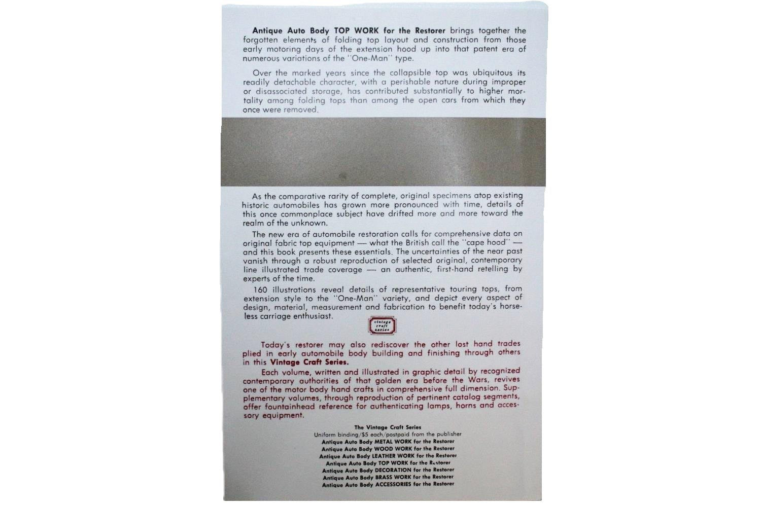 Antique Auto Body Top Work Book