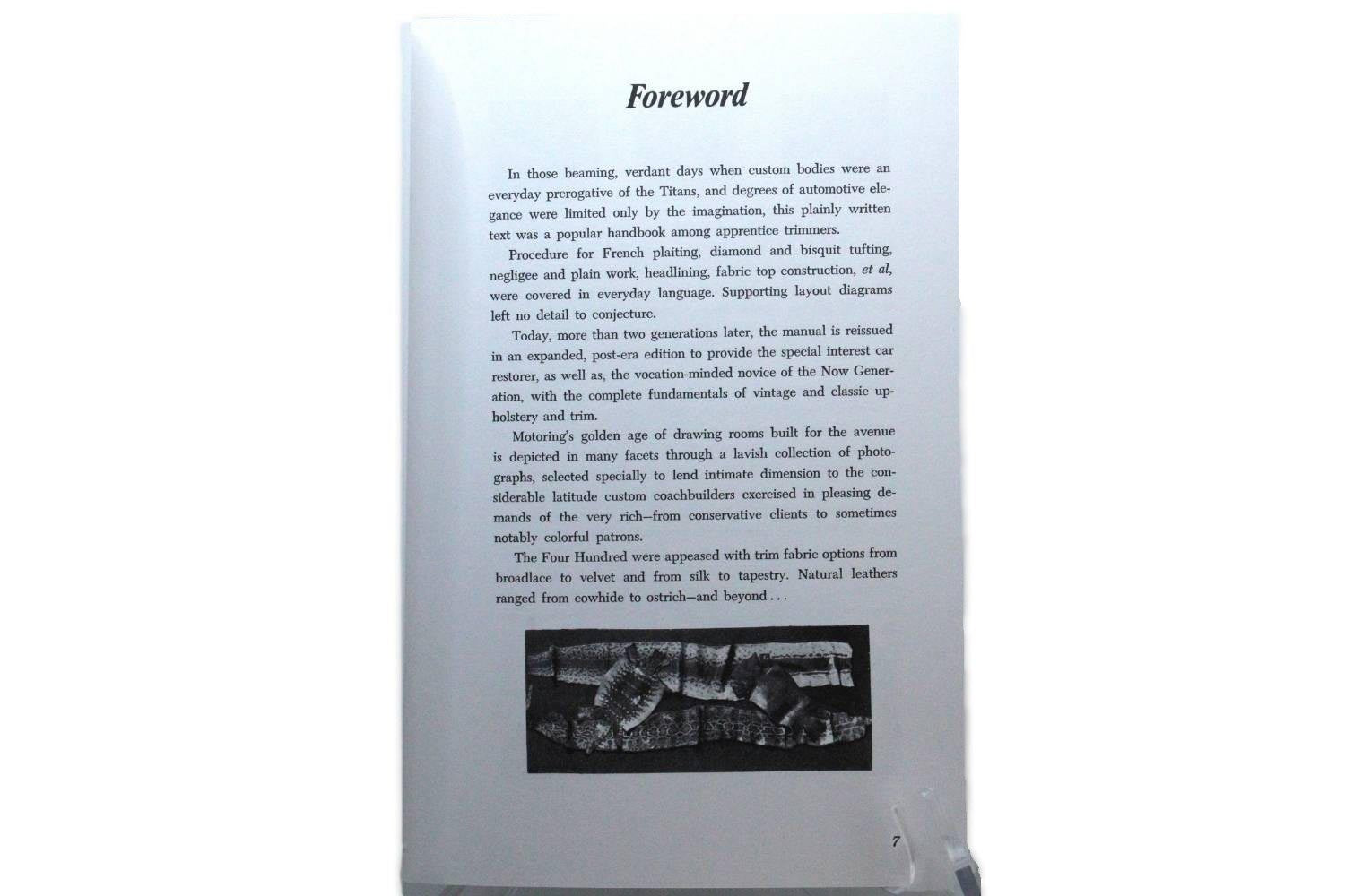 Essentials of Upholstery and Trim Book