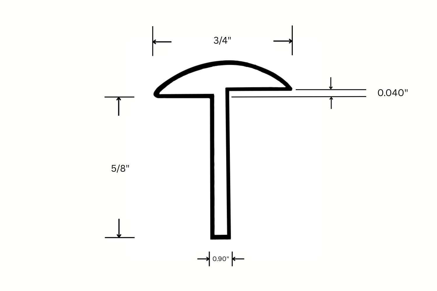 Aluminum "T" Molding