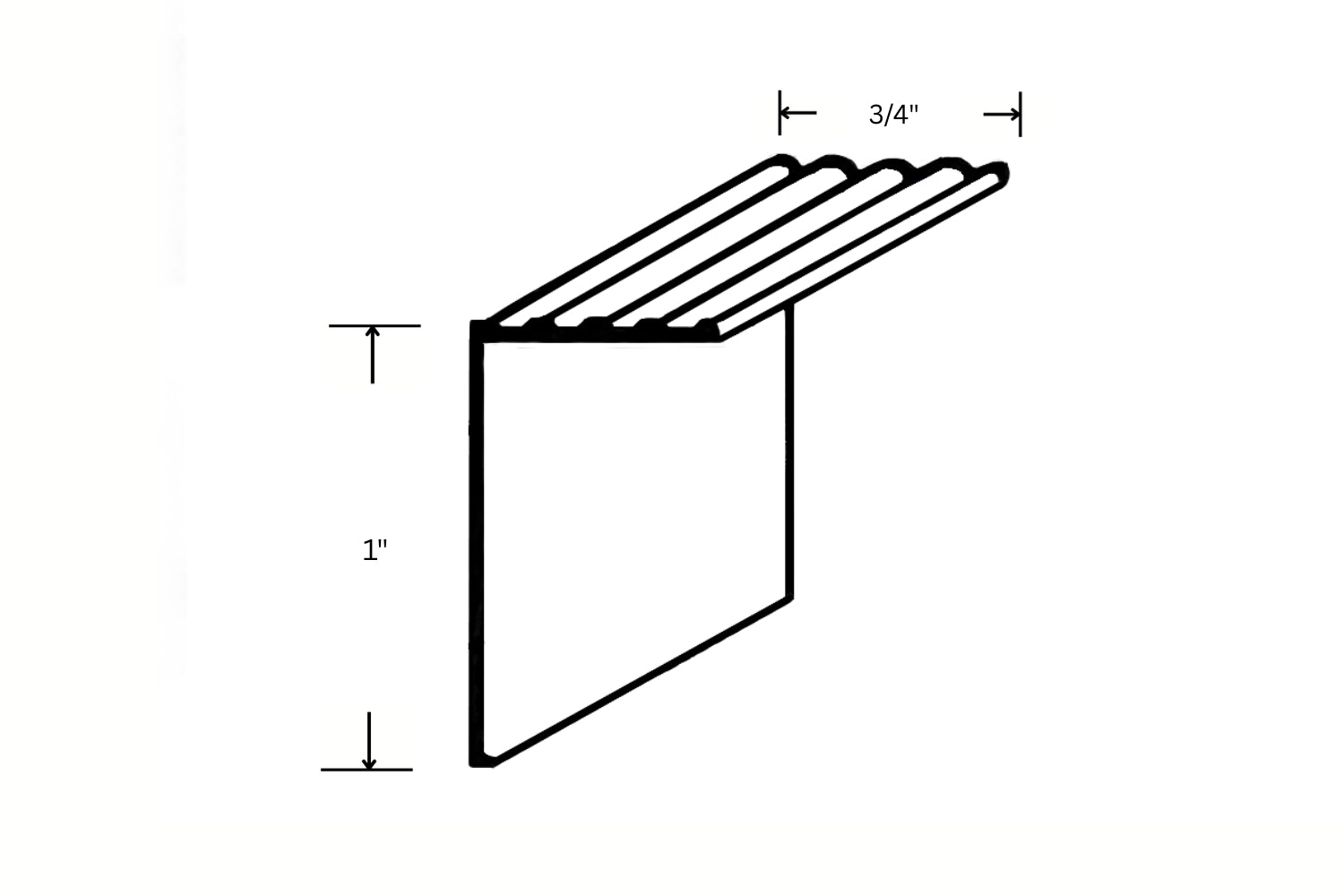 5 Ribbed Top Brass Running/Floor Board Trim