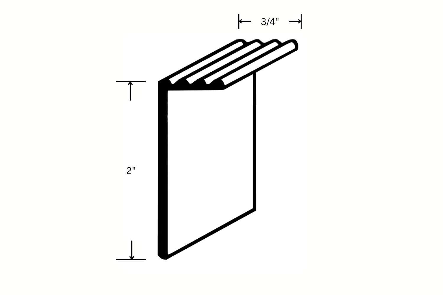 4 Ribbed Top Brass Trim