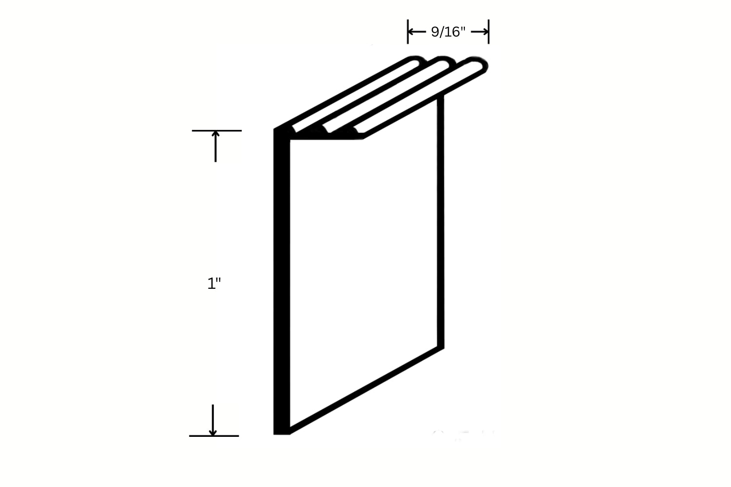 3 Rib Top Aluminum Running/Floor Board Trim