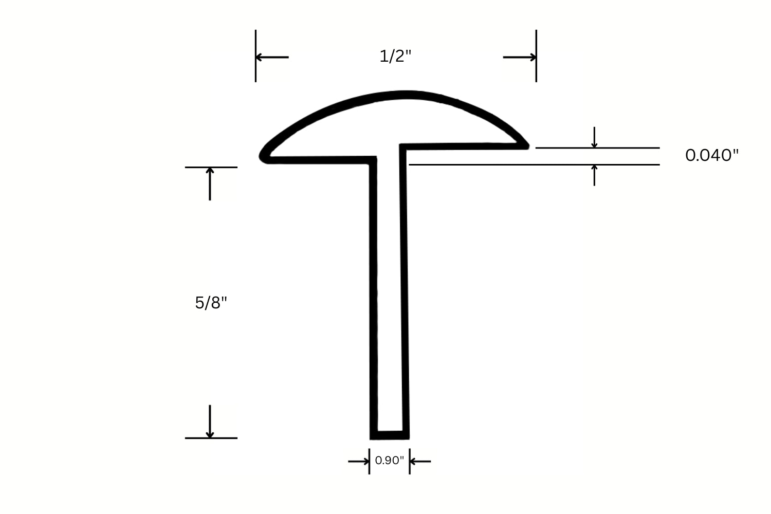 Aluminum "T" Molding